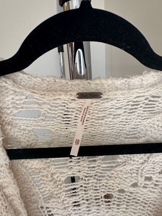 Free People Sandstorm Crochet Knit Cream Cardigan Sweater - Picture 4 of 6